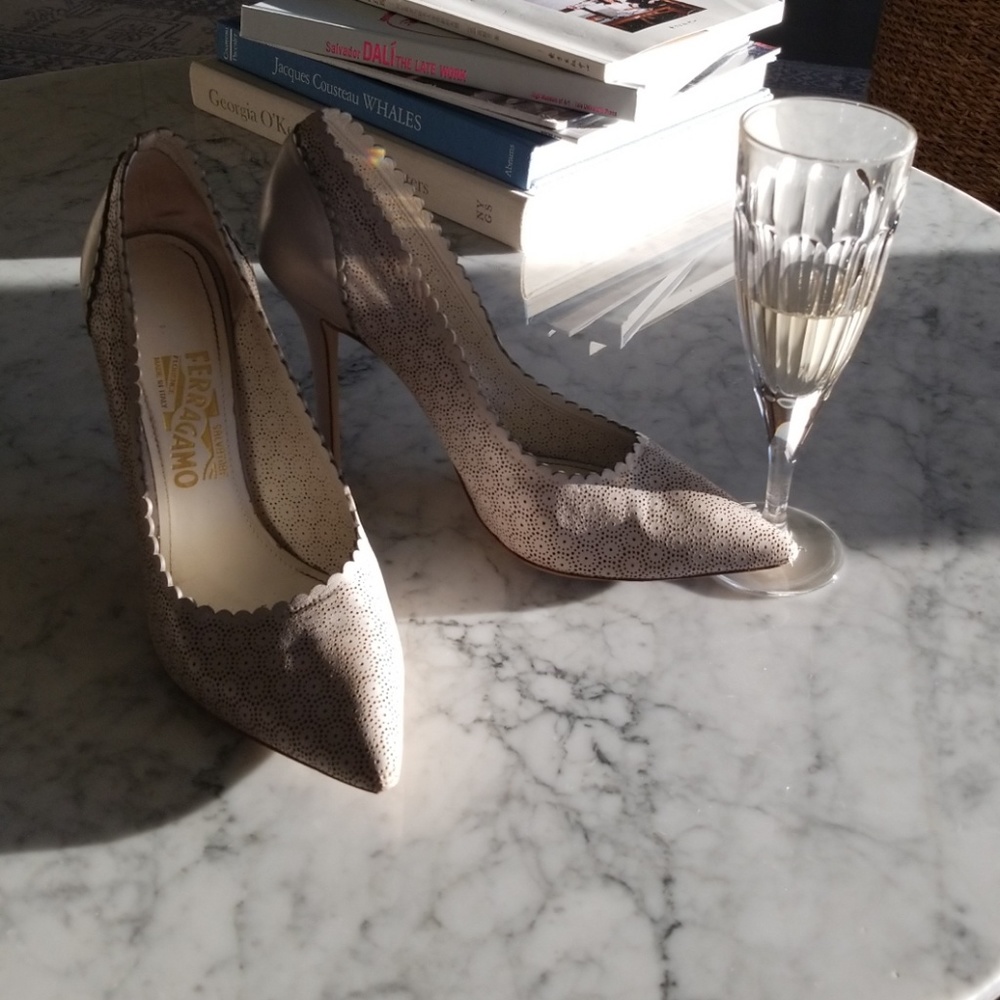 Salvatore Ferragamo Perforated Leather Heels